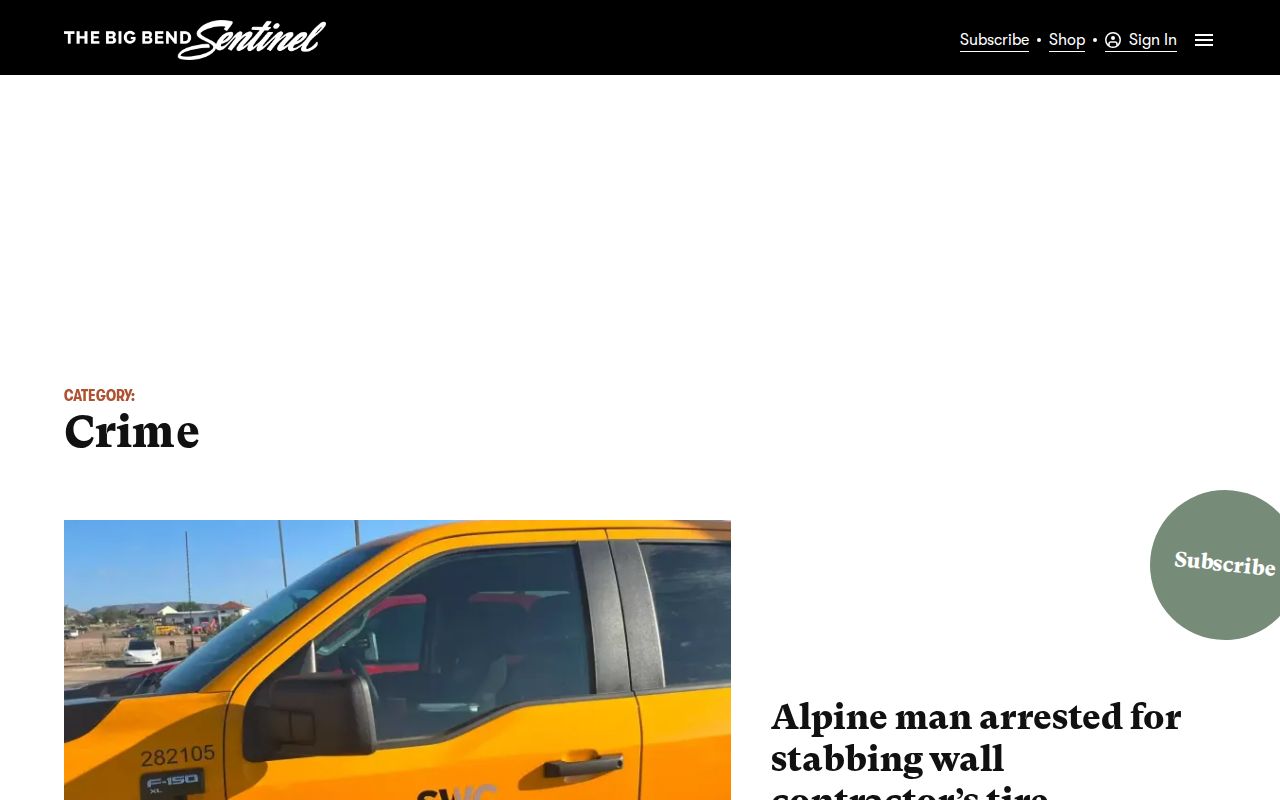 Brewster County arrest-record news category at Big Bend Sentinel